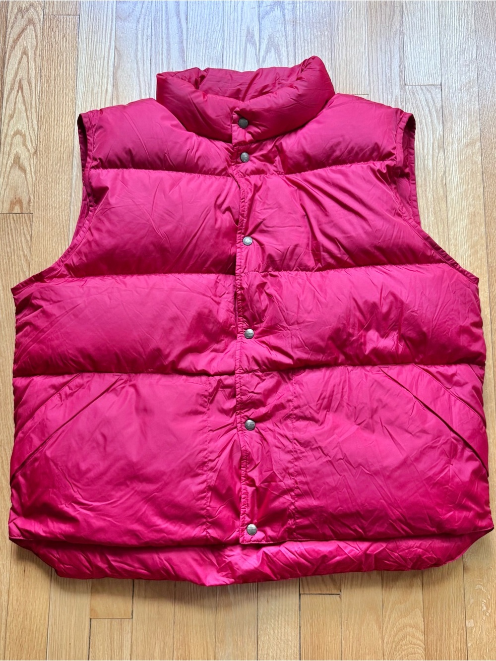 Vintage L.L. Bean Men’s Puffer Goose Down Puffer Vest Full Button XL Red Solid